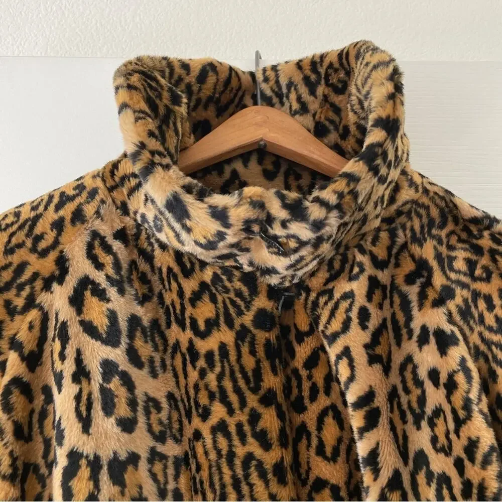 Dennis Basso Leopard Print Faux Fur Coat 1X Vintage Animal Print Mob Wife Style